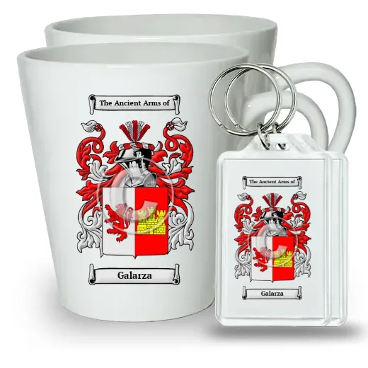 Galarza Pair of Latte Mugs and Pair of Keychains