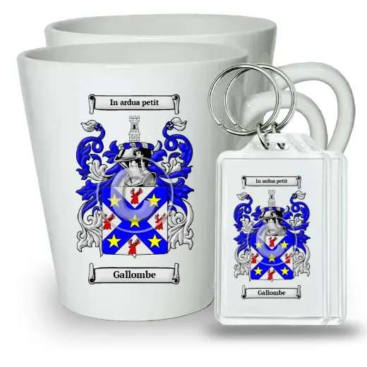 Gallombe Pair of Latte Mugs and Pair of Keychains