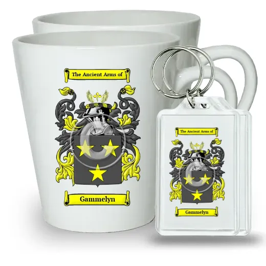 Gammelyn Pair of Latte Mugs and Pair of Keychains
