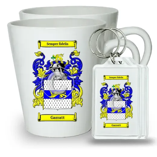 Garratt Pair of Latte Mugs and Pair of Keychains