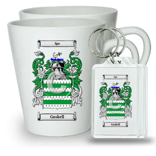 Gaskell Pair of Latte Mugs and Pair of Keychains