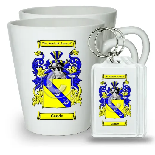 Gaude Pair of Latte Mugs and Pair of Keychains