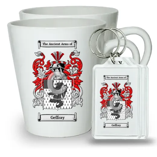 Geffray Pair of Latte Mugs and Pair of Keychains