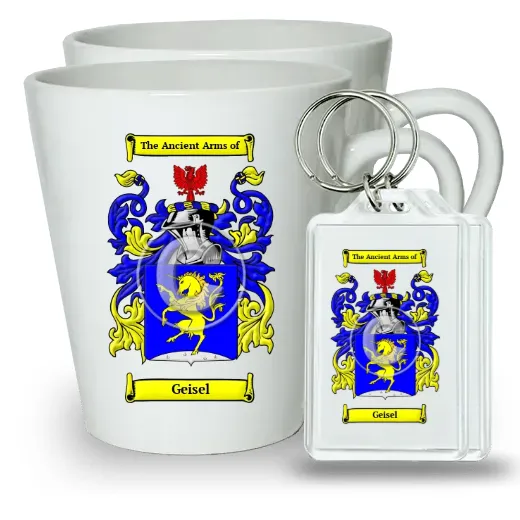 Geisel Pair of Latte Mugs and Pair of Keychains