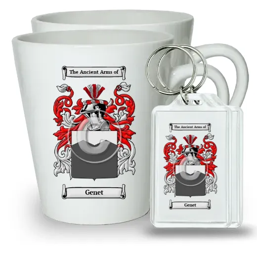 Genet Pair of Latte Mugs and Pair of Keychains