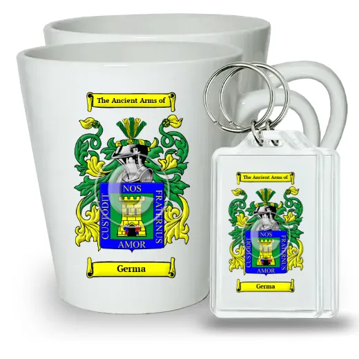 Germa Pair of Latte Mugs and Pair of Keychains