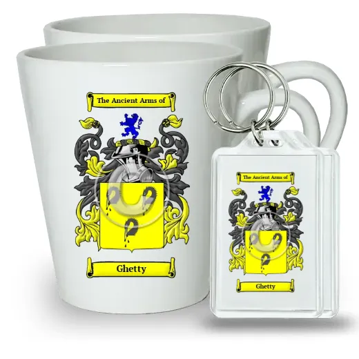 Ghetty Pair of Latte Mugs and Pair of Keychains