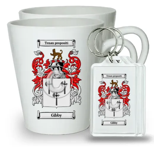 Gibby Pair of Latte Mugs and Pair of Keychains