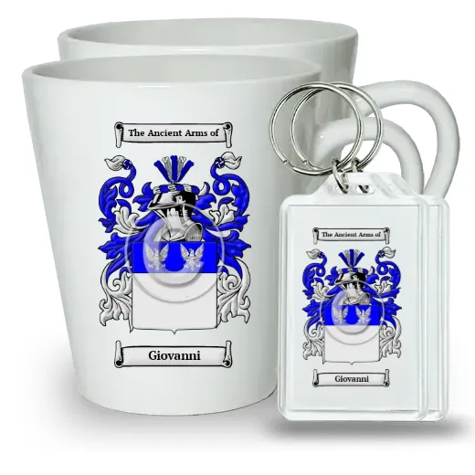 Giovanni Pair of Latte Mugs and Pair of Keychains