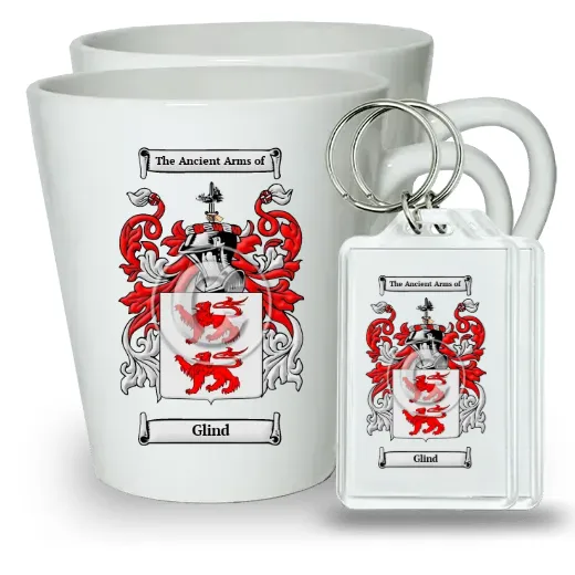 Glind Pair of Latte Mugs and Pair of Keychains