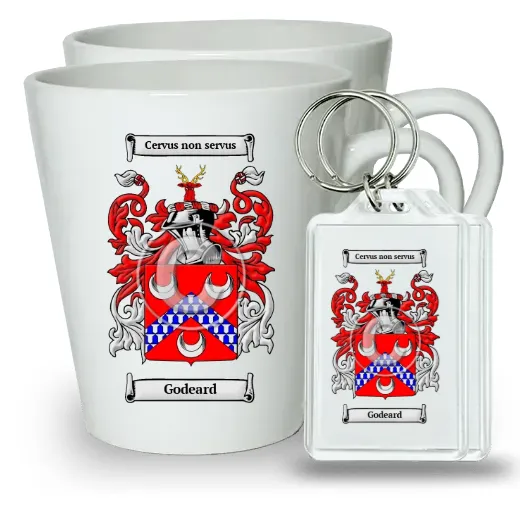 Godeard Pair of Latte Mugs and Pair of Keychains