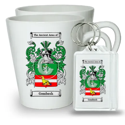 Gombash Pair of Latte Mugs and Pair of Keychains