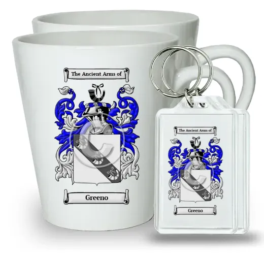 Greeno Pair of Latte Mugs and Pair of Keychains