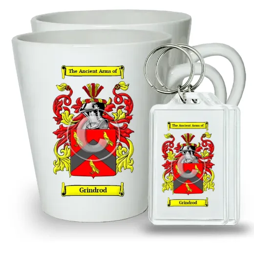 Grindrod Pair of Latte Mugs and Pair of Keychains