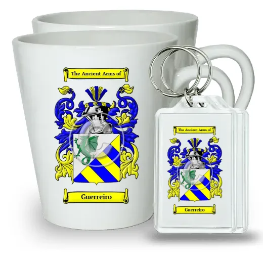 Guerreiro Pair of Latte Mugs and Pair of Keychains