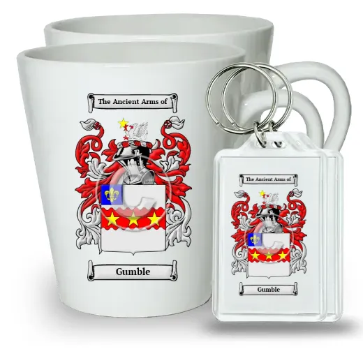 Gumble Pair of Latte Mugs and Pair of Keychains