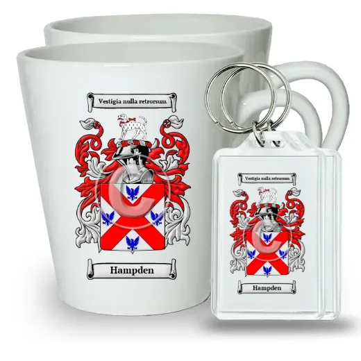 Hampden Pair of Latte Mugs and Pair of Keychains