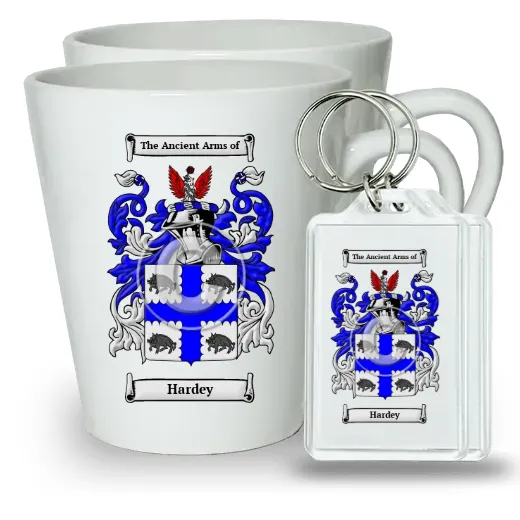 Hardey Pair of Latte Mugs and Pair of Keychains
