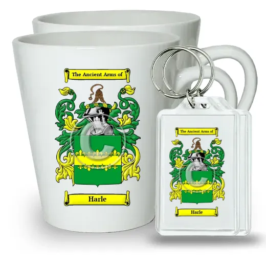 Harle Pair of Latte Mugs and Pair of Keychains