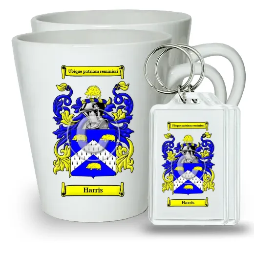 Harris Pair of Latte Mugs and Pair of Keychains