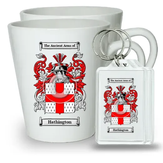 Hathington Pair of Latte Mugs and Pair of Keychains