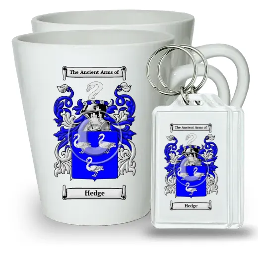 Hedge Pair of Latte Mugs and Pair of Keychains