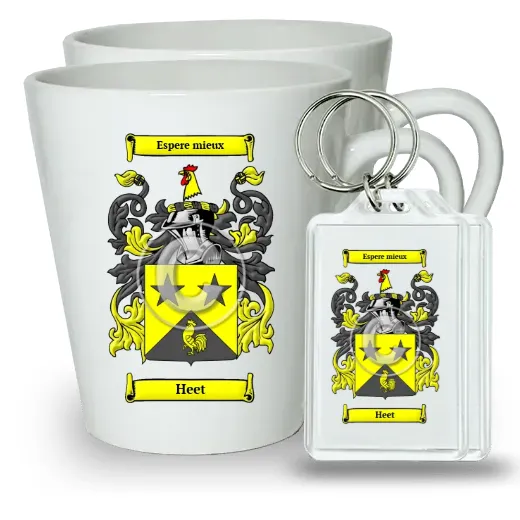 Heet Pair of Latte Mugs and Pair of Keychains
