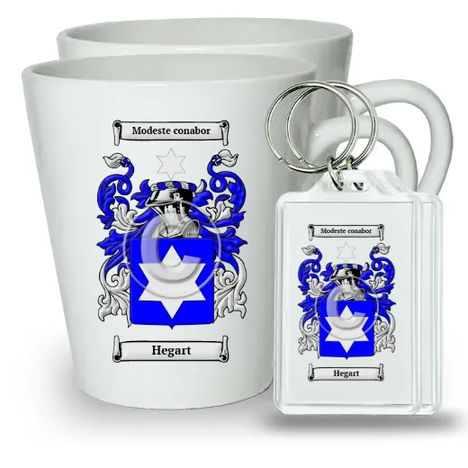 Hegart Pair of Latte Mugs and Pair of Keychains
