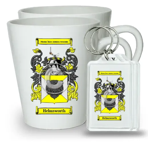 Helmsworth Pair of Latte Mugs and Pair of Keychains