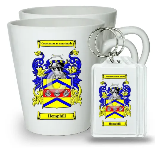 Hemphill Pair of Latte Mugs and Pair of Keychains
