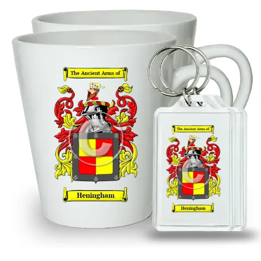 Heningham Pair of Latte Mugs and Pair of Keychains
