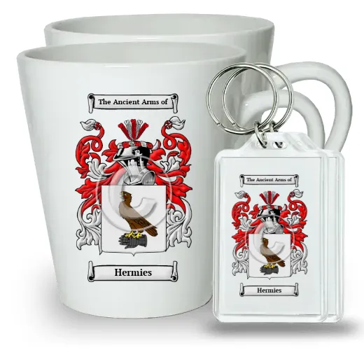 Hermies Pair of Latte Mugs and Pair of Keychains