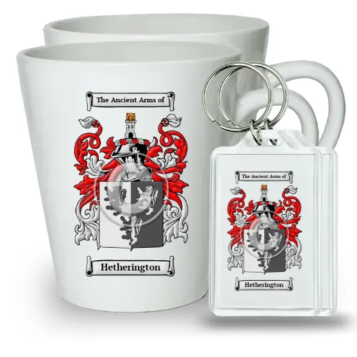 Hetherington Pair of Latte Mugs and Pair of Keychains