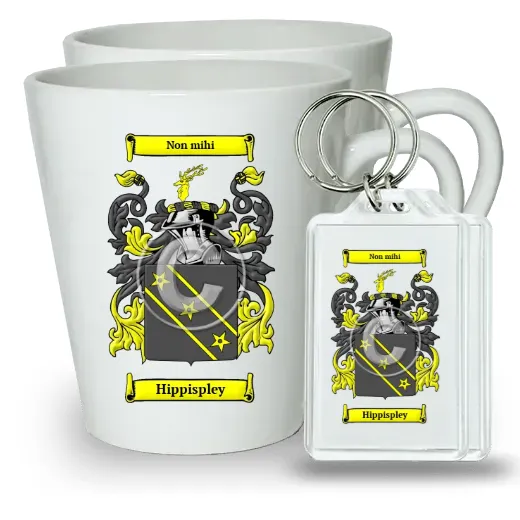 Hippispley Pair of Latte Mugs and Pair of Keychains