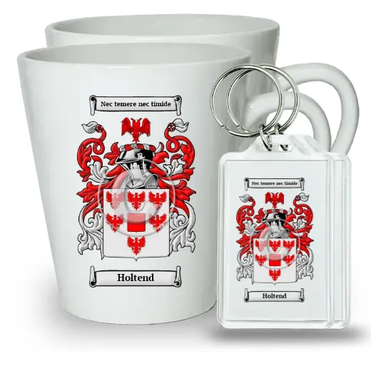Holtend Pair of Latte Mugs and Pair of Keychains
