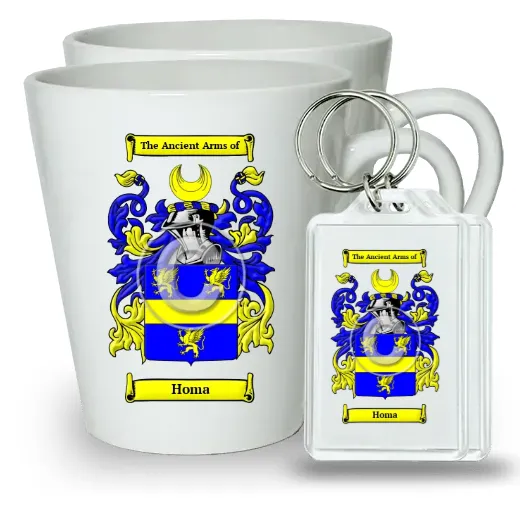 Homa Pair of Latte Mugs and Pair of Keychains
