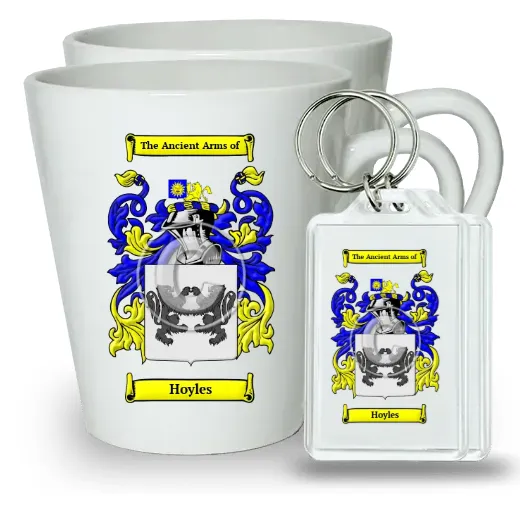 Hoyles Pair of Latte Mugs and Pair of Keychains