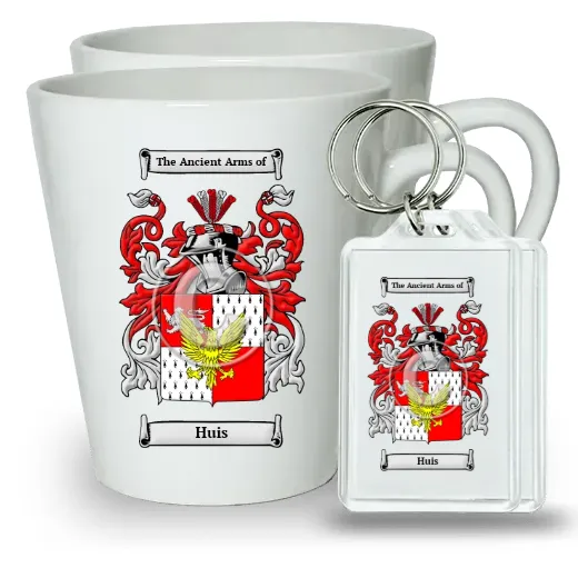 Huis Pair of Latte Mugs and Pair of Keychains