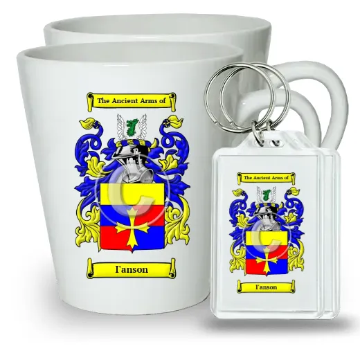 I'anson Pair of Latte Mugs and Pair of Keychains