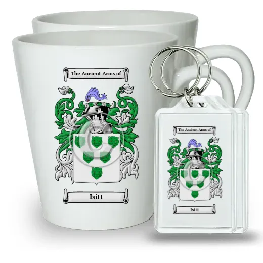 Isitt Pair of Latte Mugs and Pair of Keychains
