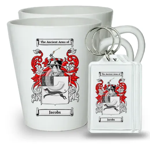 Jacobs Pair of Latte Mugs and Pair of Keychains