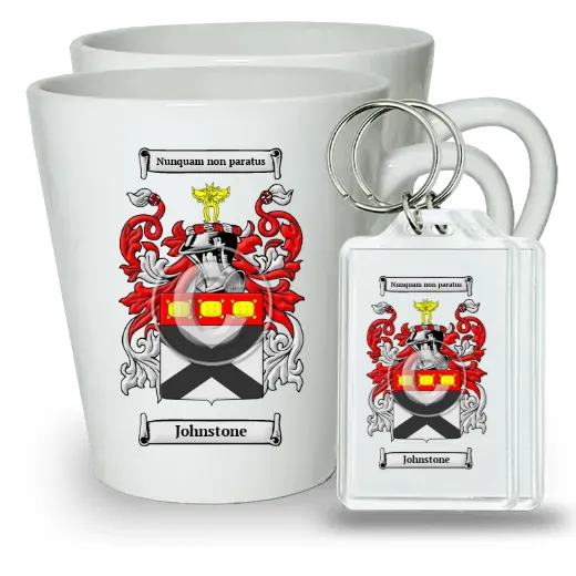 Johnstone Pair of Latte Mugs and Pair of Keychains