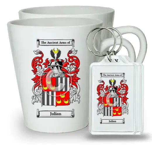 Julian Pair of Latte Mugs and Pair of Keychains