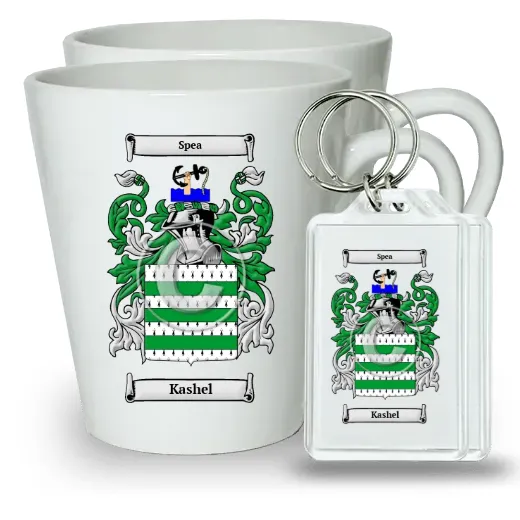 Kashel Pair of Latte Mugs and Pair of Keychains