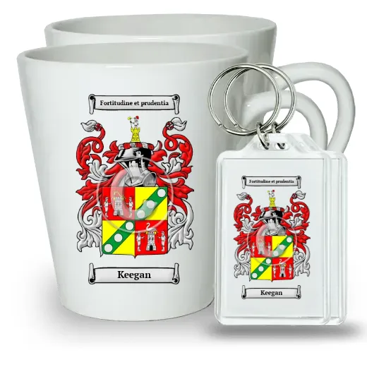 Keegan Pair of Latte Mugs and Pair of Keychains
