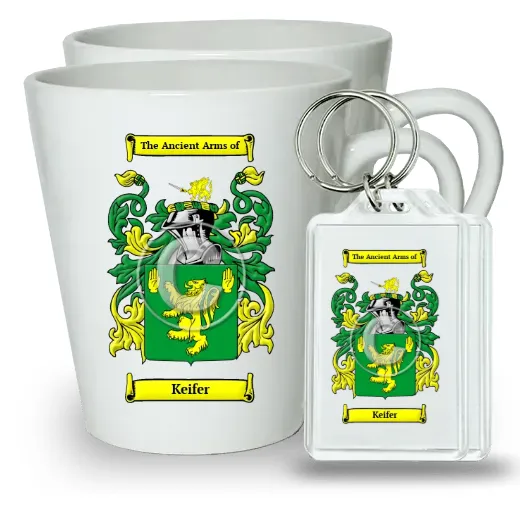 Keifer Pair of Latte Mugs and Pair of Keychains