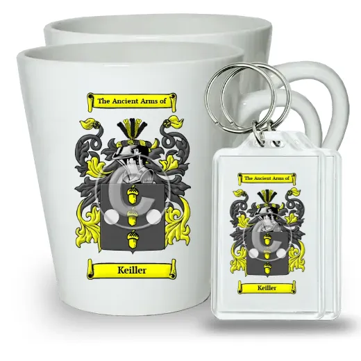 Keiller Pair of Latte Mugs and Pair of Keychains