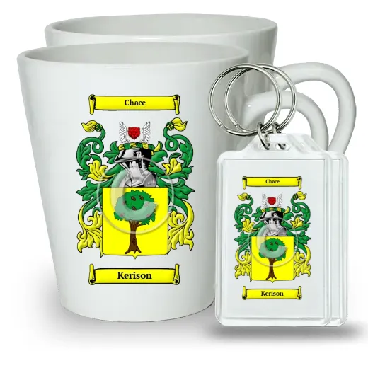 Kerison Pair of Latte Mugs and Pair of Keychains