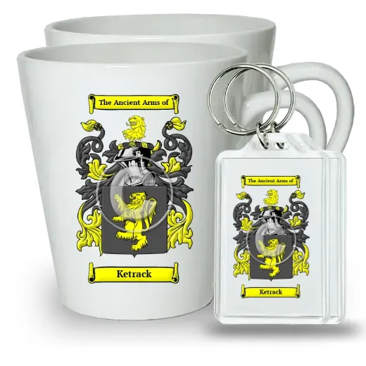 Ketrack Pair of Latte Mugs and Pair of Keychains