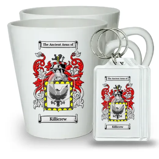 Killicrew Pair of Latte Mugs and Pair of Keychains